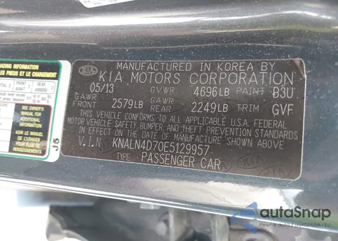 2014 Kia Cadenza Premium from USA, damaged, VIN KNALN4D70E5129957